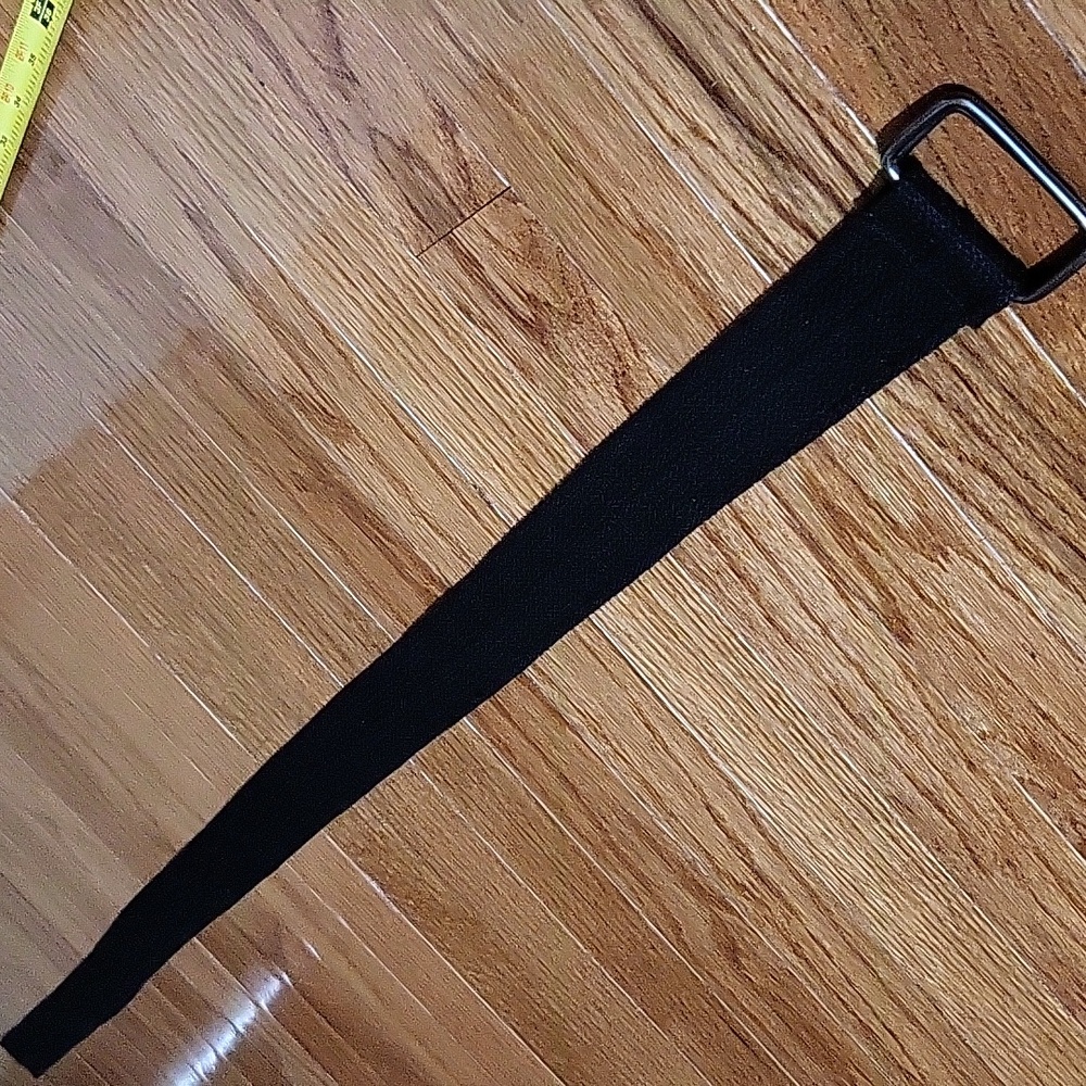 Double hoop Black fabric belt